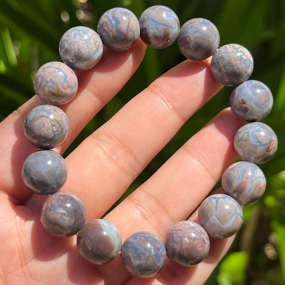 12.5mm stretchable purple Alashan bracelet 0308‎
